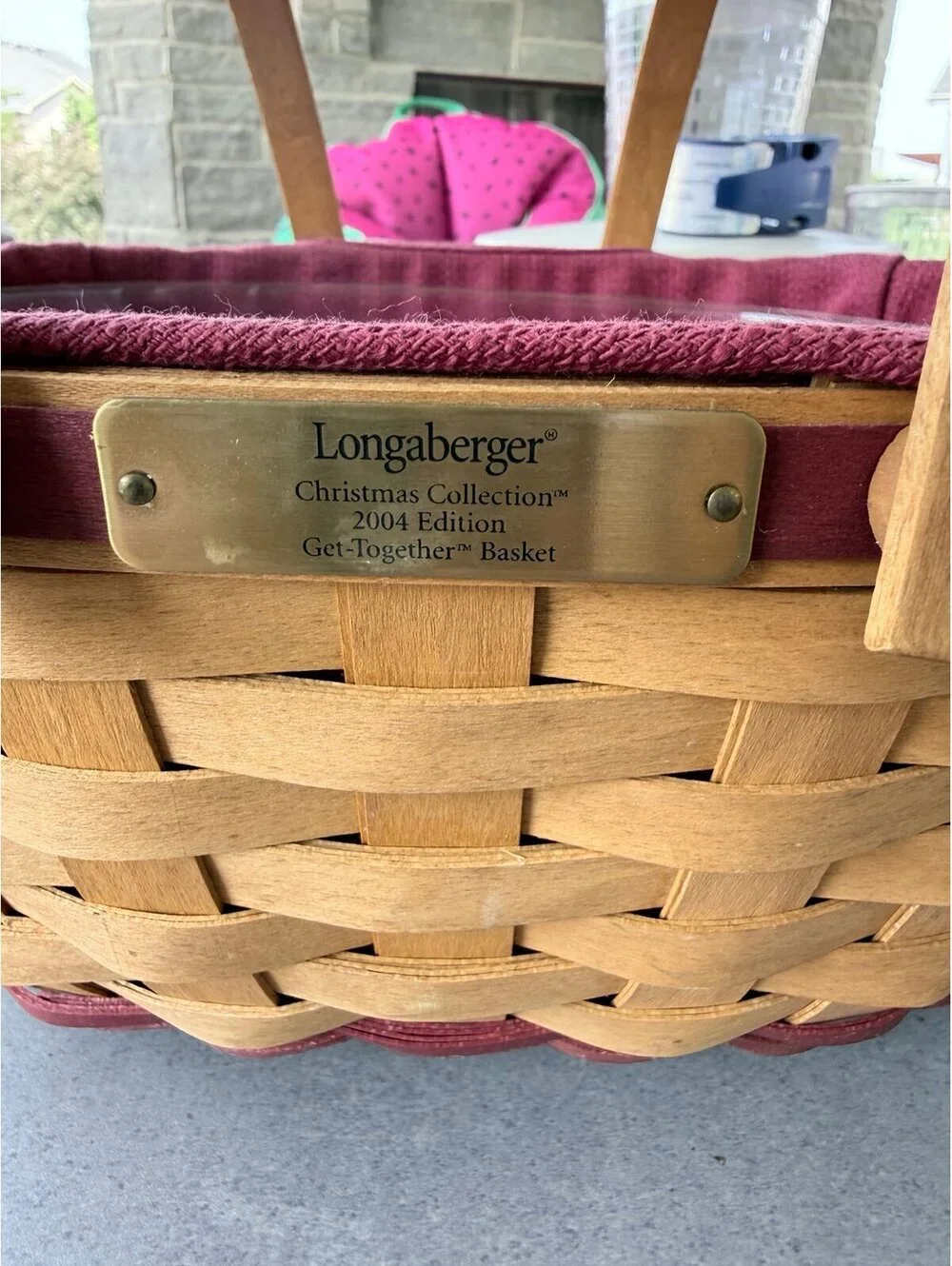 Longaberger 2004 Christmas Collection Get-Together Basket Liner & Protector
